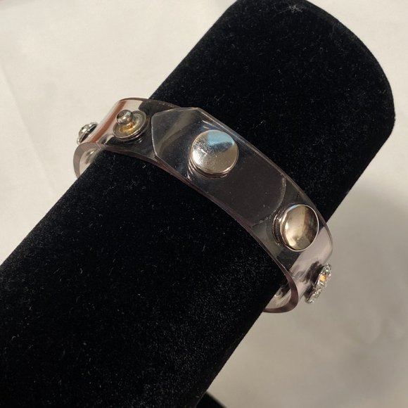 Dolls Kill crystal unicorn bracelet - rhinestones on PVC w snap closure - Picture 4 of 7